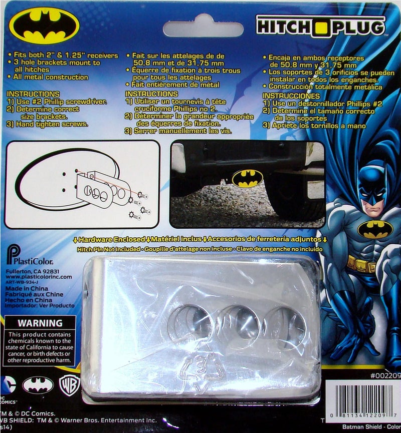 Plasticolor 002209R01 Warner Brothers Warner. Bros Batman Hitch Cover, 1 Pack - Image 4